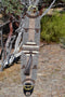 100% Mohair Vaquero Style Mane Hair Girth/Cinch w/Shu-Fly - Grey/Chestnut- 32"