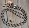Jose Ortiz 1/2" Mane Hair Roping/Loop Reins - Black & White