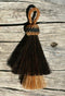 2 1/4" Two Bell Mule Tail Cut Horsehair Single Tassels. Black/Sorrel