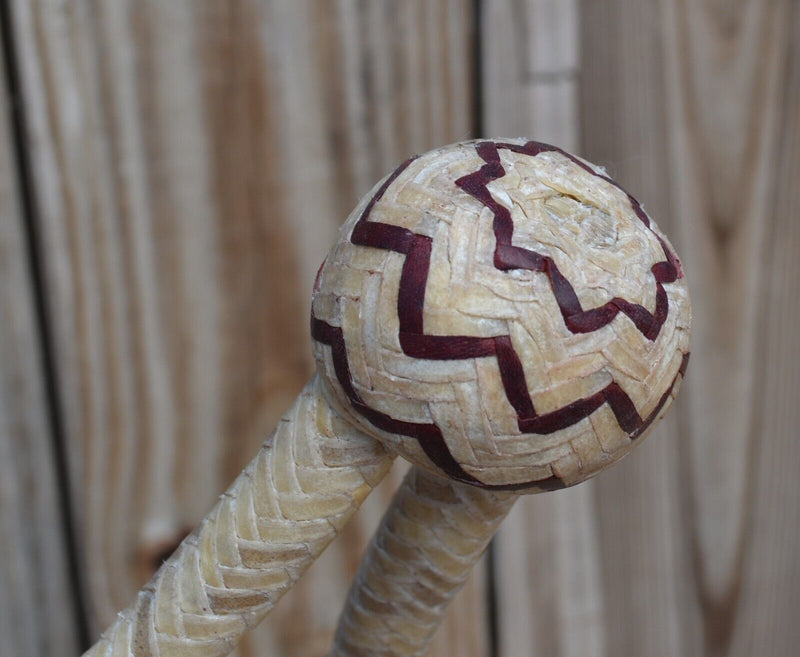 Jose Ortiz 5/8"  12 Plait Natural Rawhide w/Latigo Details Bosal - Round Knot