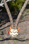 Jose Ortiz 5/8"  12 Plait Brown Beveled and Natural Rawhide Bosal - Round Knot