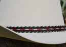 1/2" Hand Braided 5 Strand Horsehair Hatband Double Tassels - Red/Black