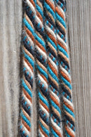 Jose Ortiz 1/2" Mohair Split Reins - 6 Strand - Turquoise/Tan/Black/Natural/Rust
