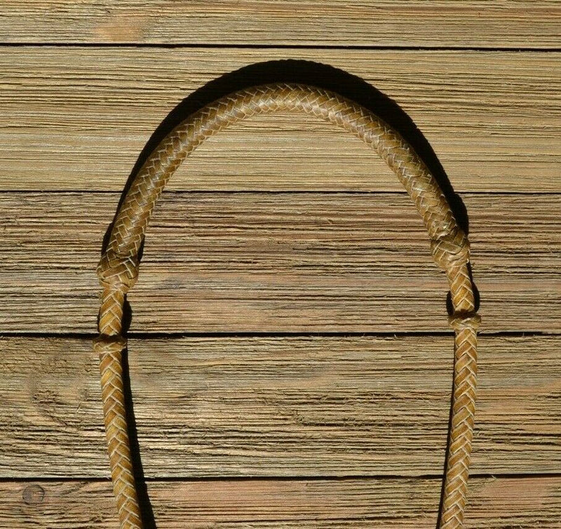 1/4" Hand Braided Dark Natural Rawhide Pencil Bosal - 8 Plait