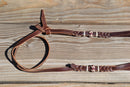 Jose Ortiz 1/2" Brown Latigo Bosal Hanger Natural/Latigo Rawhide Knots -Self-tie