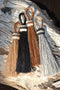 Close Up View Various Colors  3" - 4 1/2" total length natural horsehair tassels.  Handmade with 1 1/2" braided horsehair knot loop.