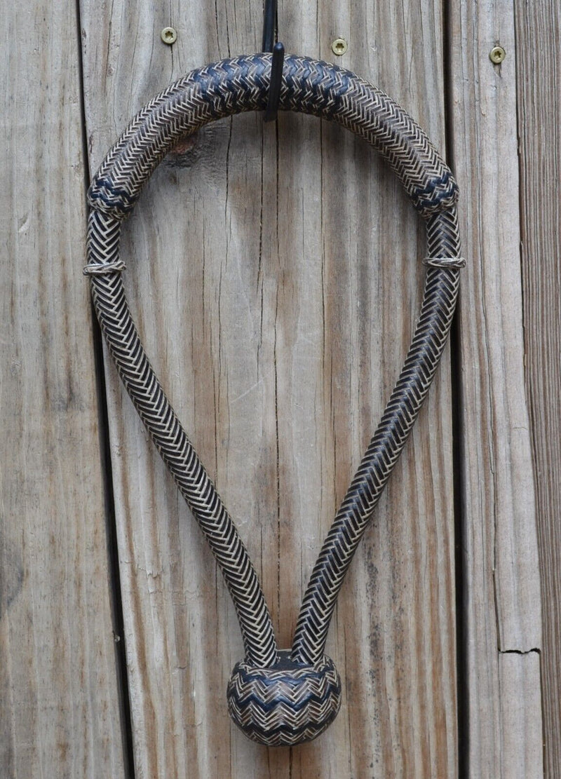 Jose Ortiz 5/8" Dark Brown Rawhide Bosal Black Details Nose & Round Knot - 18 P