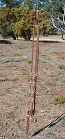 Jose Ortiz 1/2" Flat Harness Romel Reins Natural Rawhide Knots - Short 42"