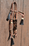 Jose Ortiz Heavy Oil Harness Futurity Browband Headstall Natural/Brown Rawhide