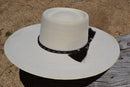 1/2" Hand Braided 5 Strand Horsehair Hatband Double Tassels - Black & White