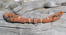 Jose Ortiz Harness Leather Rawhide/Latigo Detail Knot Double Buckle Curb Strap