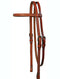 Circle Y of Yoakum -  5/8" Browband Headstall  with Stainless Steel Spot accents and Chicago screws at bit ends.  Regular Oil color with removable stainless steel buckles. 