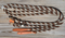 Jose Ortiz 5/8" Mane Hair Split Reins 8 ft - Chestnut, White, Blk & Wht