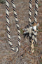 Jose Ortiz 1/2" Mohair Roping/Loop Reins - Natural, Black, Natural & Rust