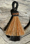 2 1/4" Two Bell Mule Tail Cut Horsehair Single Tassels. Sorrel/Black