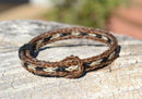 Awesome 1/2" wide, 3 Strand Braided Horsehair Bracelet with sliding knot.  The unique sliding knot XL design expands up to 10".  Unisex.  Very durable and makes a great gift for any horse lover. Chestnut/Black/White