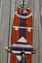 100% Mohair Vaquero Style Girth/Cinch w/Shu-Fly - Brown/Aubergine/Natural - 28"