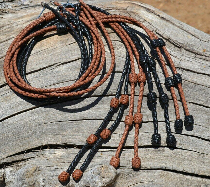 Products Natural Braided Leather Stampede String 3 Knots & Cotter Pin - Assorted Colors