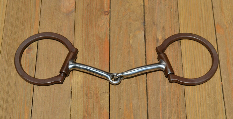 Circle R by Reinsman - Offset Dee 7/16 Brown Iron with SS Mouth with Copper Inlay Snaffle Bit - Stage A  3" Rings, 5" SI Mouth 