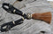 Jose Ortiz Black Harness Natural/Black Rawhide Chestnut Tassel Buckle Curb Strap