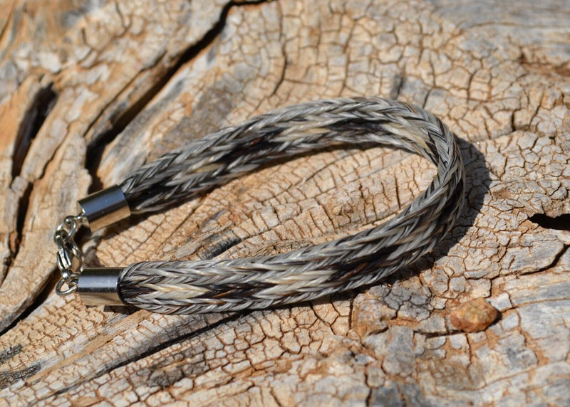100% Braided 3 Strand Horsehair Bracelet - Clasp - Various Colors