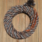 Jose Ortiz 1/2" Mane Mecate Reins - 6 Str x 22' - Chestnut & White/Black/White