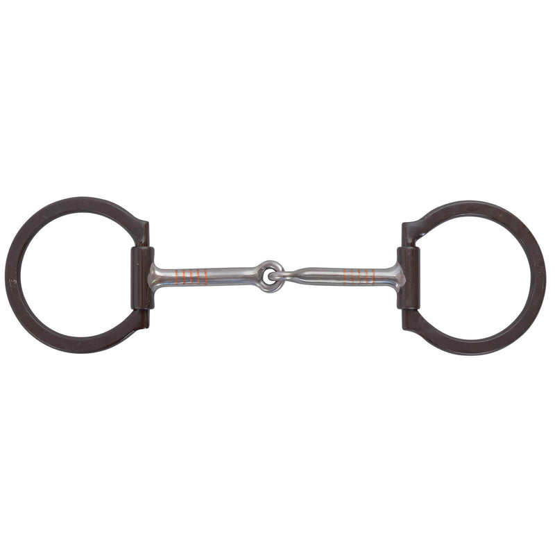 Circle R by Reinsman - Offset Dee 7/16 Brown Iron with SS Mouth with Copper Inlay Snaffle Bit - Stage A  3" Rings, 5" SI Mouth 