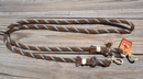 Jose Ortiz 5/8" Mane Hair Roping/Loop Reins - Chestnut, Grey, White, Blk & Wht