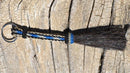      Close Up View Awesome 3/8" wide, 3 Strand Braided Horsehair Key Chain. Full length is 7" including the key ring.              White/Blue/white