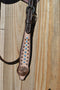 Close Up View Bit Ends Circle Y 5/8" Desert Racer Browband Headstall Turquoise Color Stones & Ant Spots