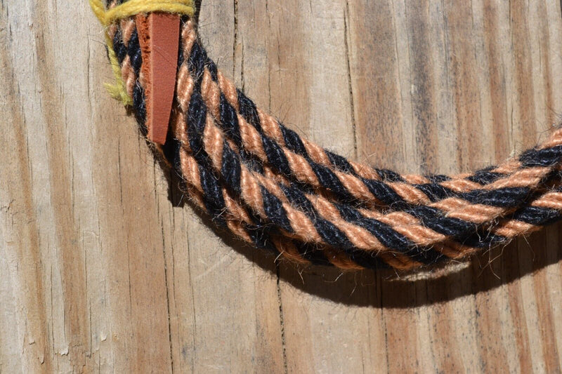 Jose Ortiz 1/4" Mohair Get Down / Fiador Rope 16' - Tan & Black