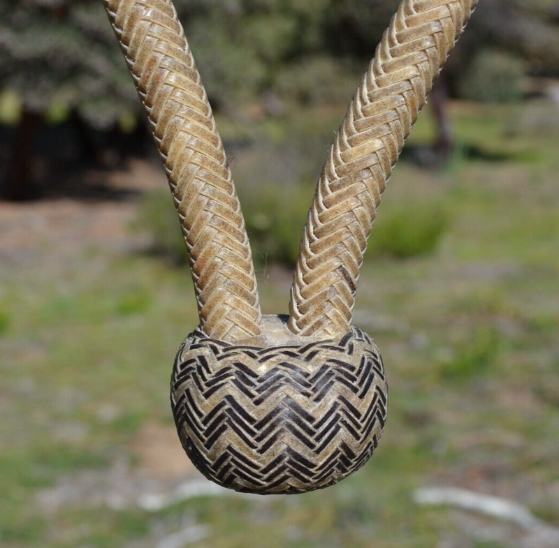 Jose Ortiz 5/8" Natural Rawhide Bosal Brown/Natural Nose & Round Knot - 18 P