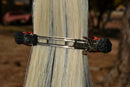 Close Up View Back Side Awesome 5/8" wide x 4" long, French Braided Natural Horsehair Barrette. 