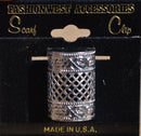 Scarf Slide - 5/8" Silver Filigree Tube Style - 1" Long