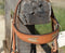 Close Up Front View Light russet oil 5/8"wide browband headstall with ties at the bit end. Constructed of two-ply and stitched natural russet bridle leather with hand rubbed and finished edges. 
