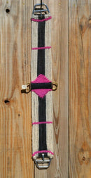 Brand new,  Jose Ortiz - Vaquero Brand - 100% Mohair Cinch/Cincha made in the Vaquero style.    This narrower cinch is 34" long end to end, single layer 16 strands and 4 1/2" wide at the widest point.  Hand made from 100% natural mohair in natural, black and raspberry pink colors.   