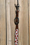 Close Up View sissor snap ends. Cashel Breast Collar Wither Strap Beaded - Brown Cheetah
