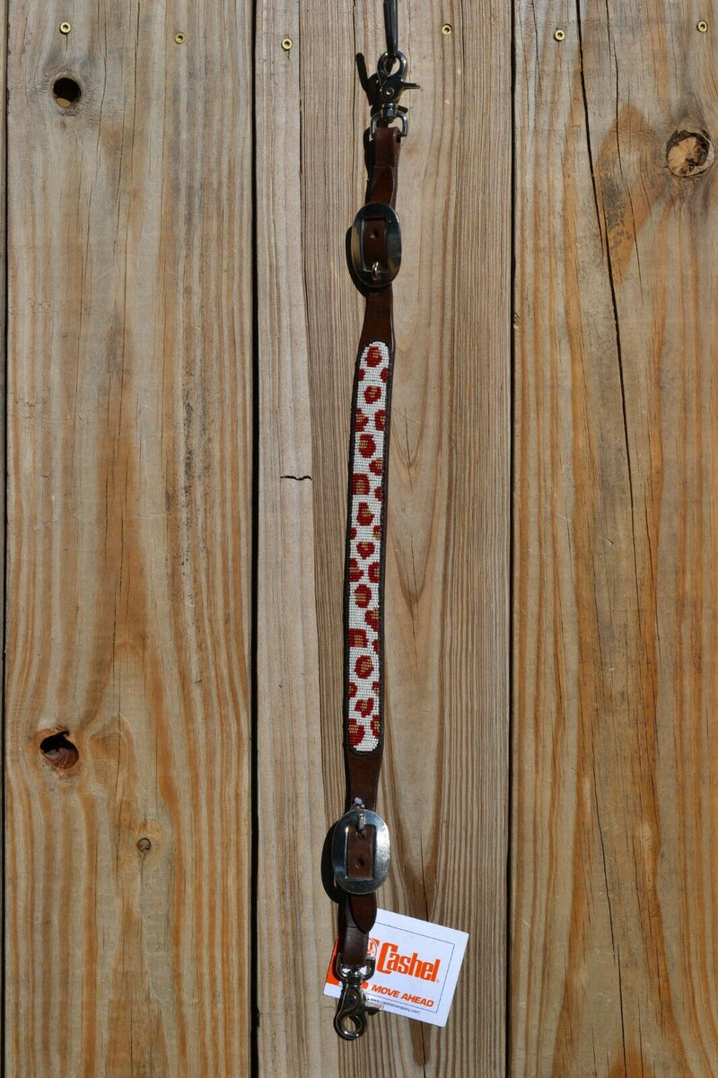 Cashel Breast Collar Wither Strap Beaded - Brown Cheetah