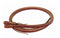 Burgundy latigo split reins with waterloop ties.