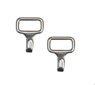 Myler Curb Strap Hooks for cheekpieces with hooks and curb loops. 1 pair.