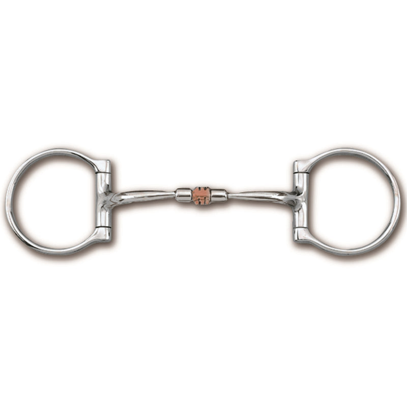 Myler Level 1 - 5" Stainless Steel Western Dee Bit w/5" Sweet Iron Comfort Snaffle with Copper Roller (MB 03) Copper Inlay Mouth.  This mouthpiece will naturally oxidize, or rust.  Harmless to horses, it has a sweet taste and promotes salivation.