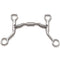 Myler Level 2 - Stainless Steel 5" Shank w/Sweet Iron  Low Port Comfort Snaffle (MB 04).  5" Copper Inlay Mouth.  This mouthpiece will naturally oxidize, or rust.  Harmless to horses, it has a sweet taste and promotes salivation.