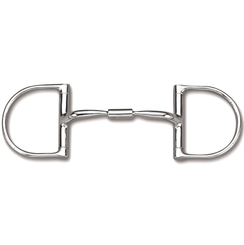 Myler Level 1 - Stainless Steel English 3 3/4 Dee Bit without Hooks Stainless Comfort Snaffle (MB 02) Copper Inlay Mouth.  This mouthpiece will naturally oxidize, or rust.  Harmless to horses, it has a sweet taste and promotes salivation.