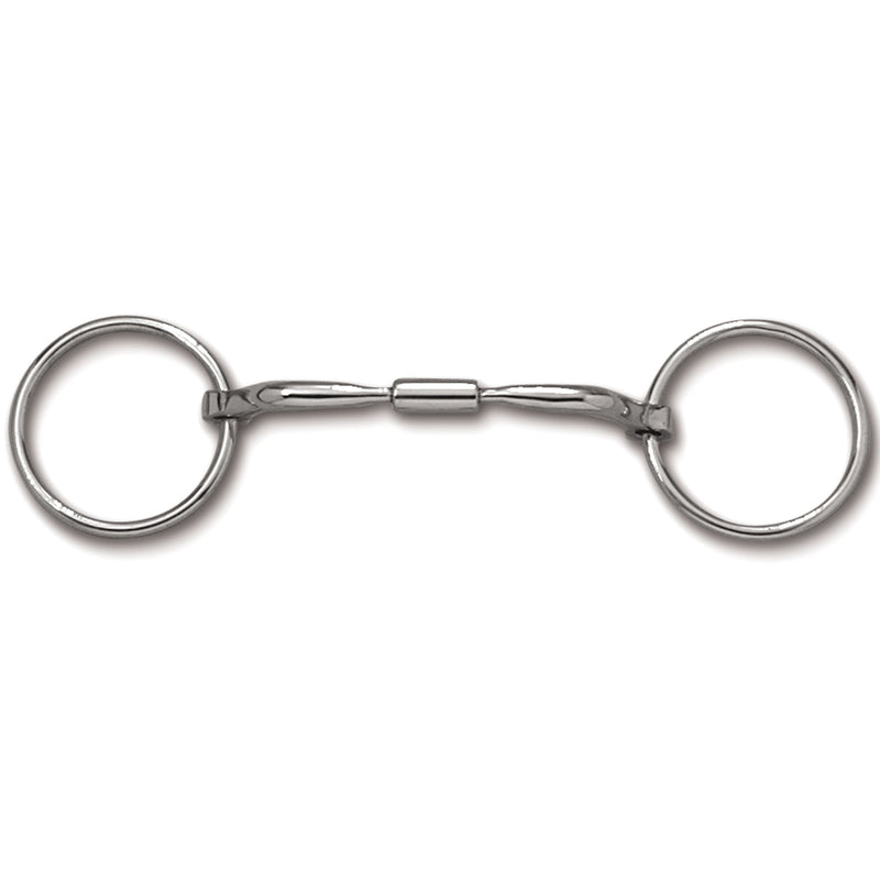 Myler Level 1 - 5" Stainless Steel Loose Ring Comfort Snaffle (MB 02)  Copper Inlay Mouth.  This mouthpiece will naturally oxidize, or rust.  Harmless to horses, it has a sweet taste and promotes salivation.