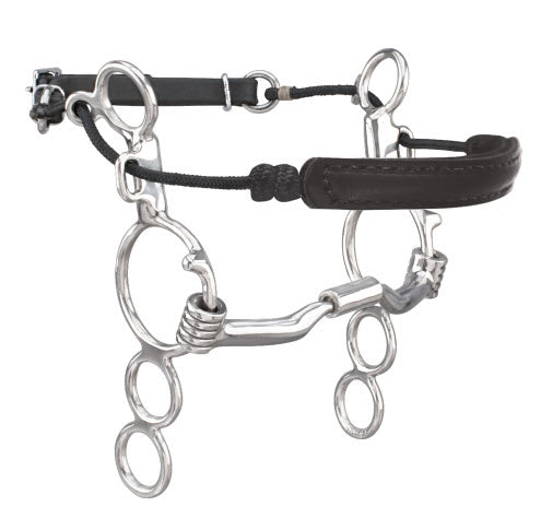 5" Myler Stainless Steel 3-Ring Combination Bit - 6" Shank with Sweet Iron Low Port Comfort Snaffle (MB 04, Level 2) Copper Inlay.