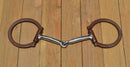 D-Ring Brown Iron Snaffle Bit with Copper Inlay 