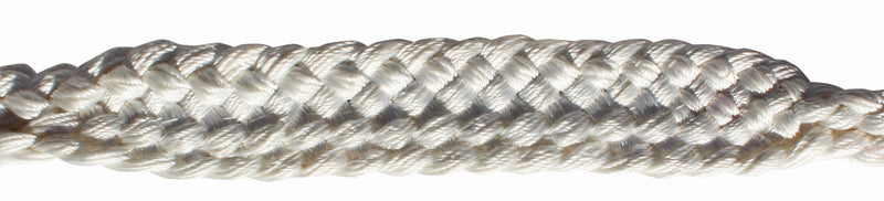 Close Up View Braided Mule Tape - A braided soft yet sturdy mule tape rope halter that features a flat nose and comes complete with a matching ten foot lead. Beaded nose band gives a fun fashion flare to the noseband. 