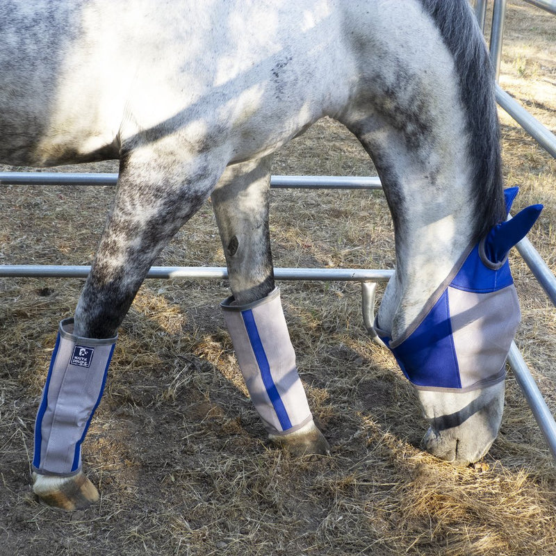 Say 'Bye' to biting insects! These lightweight and breathable fly boots are made from a durable outer mesh with UV coating. The boots are designed to stay in place with a unique design that combines stiff binding and an ergonomic shape, tapered to fit your horse's legs. 