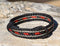 Close Up View Awesome 5/8" wide, 5 Strand Braided Horsehair Bracelet with sliding knot. Black/Red/Black