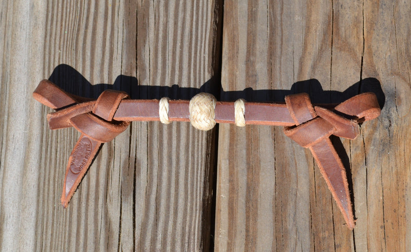 Jose Ortiz Harness Leather Curb Straps with natural rawhide, tie-ends